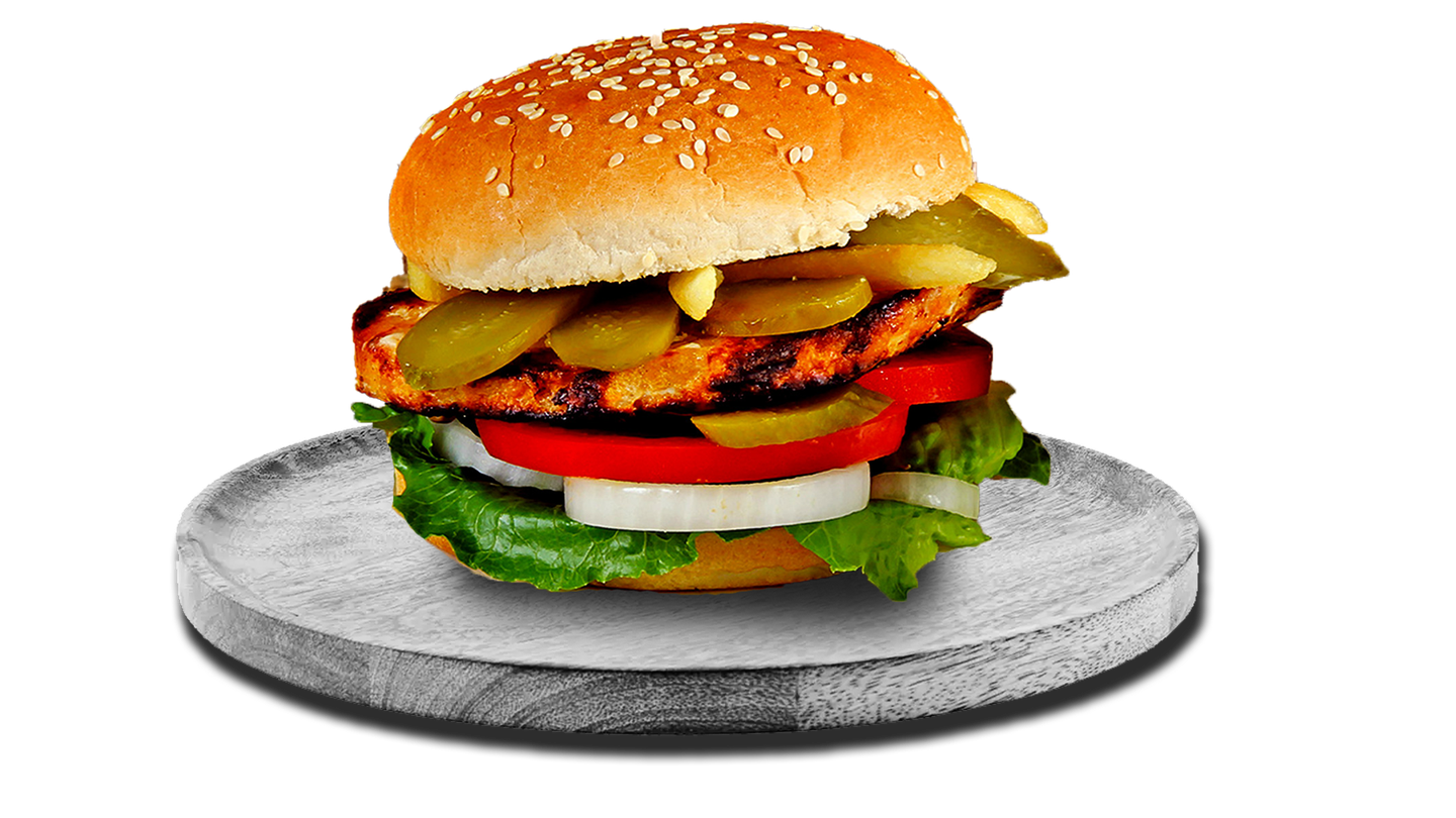 Chicken Burger On Charcoal