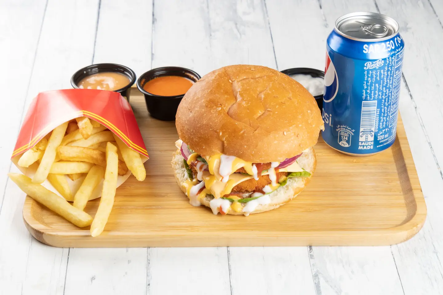 Double Chicken Burger Meal