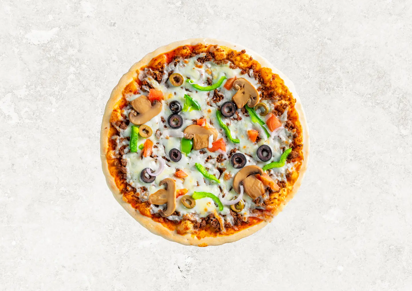 بيتزا خضار مع الفطر