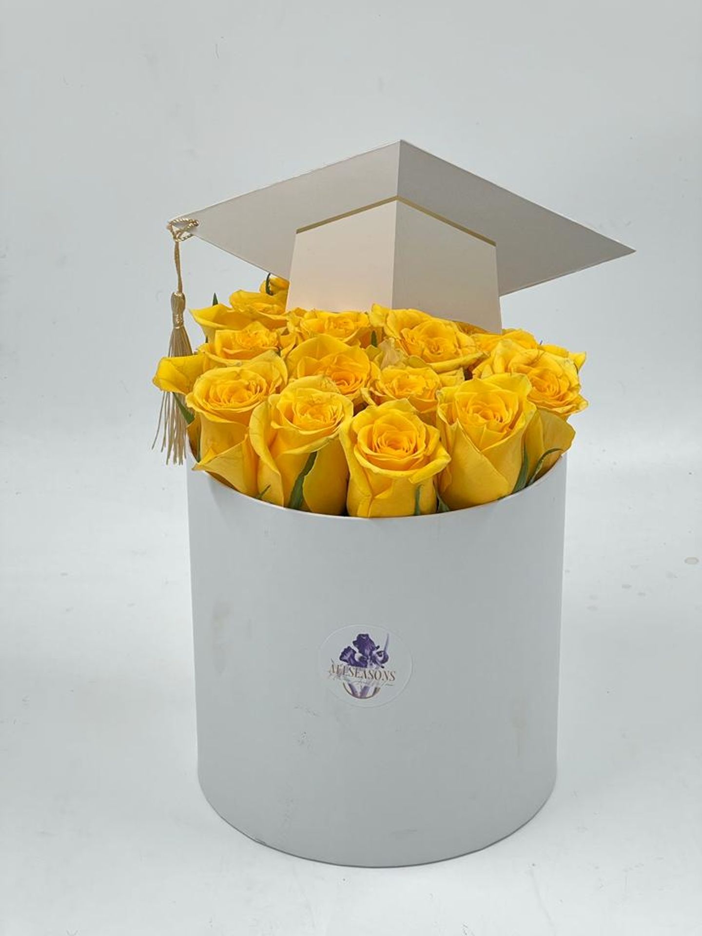 Graduation Box Yellow Rose