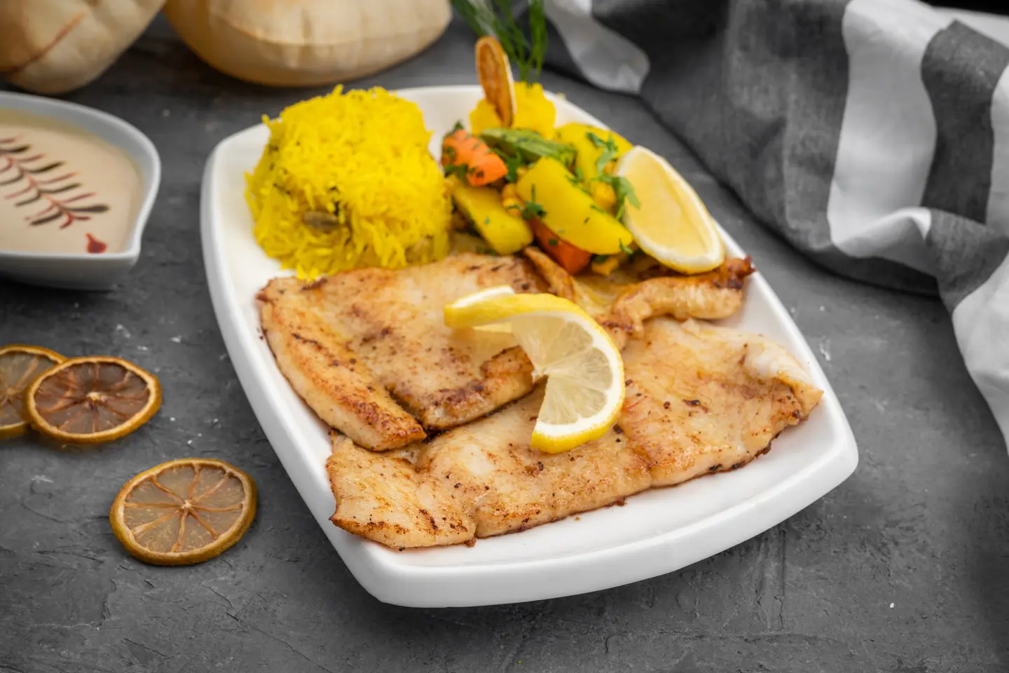 سمك فيليه هامور مشوى