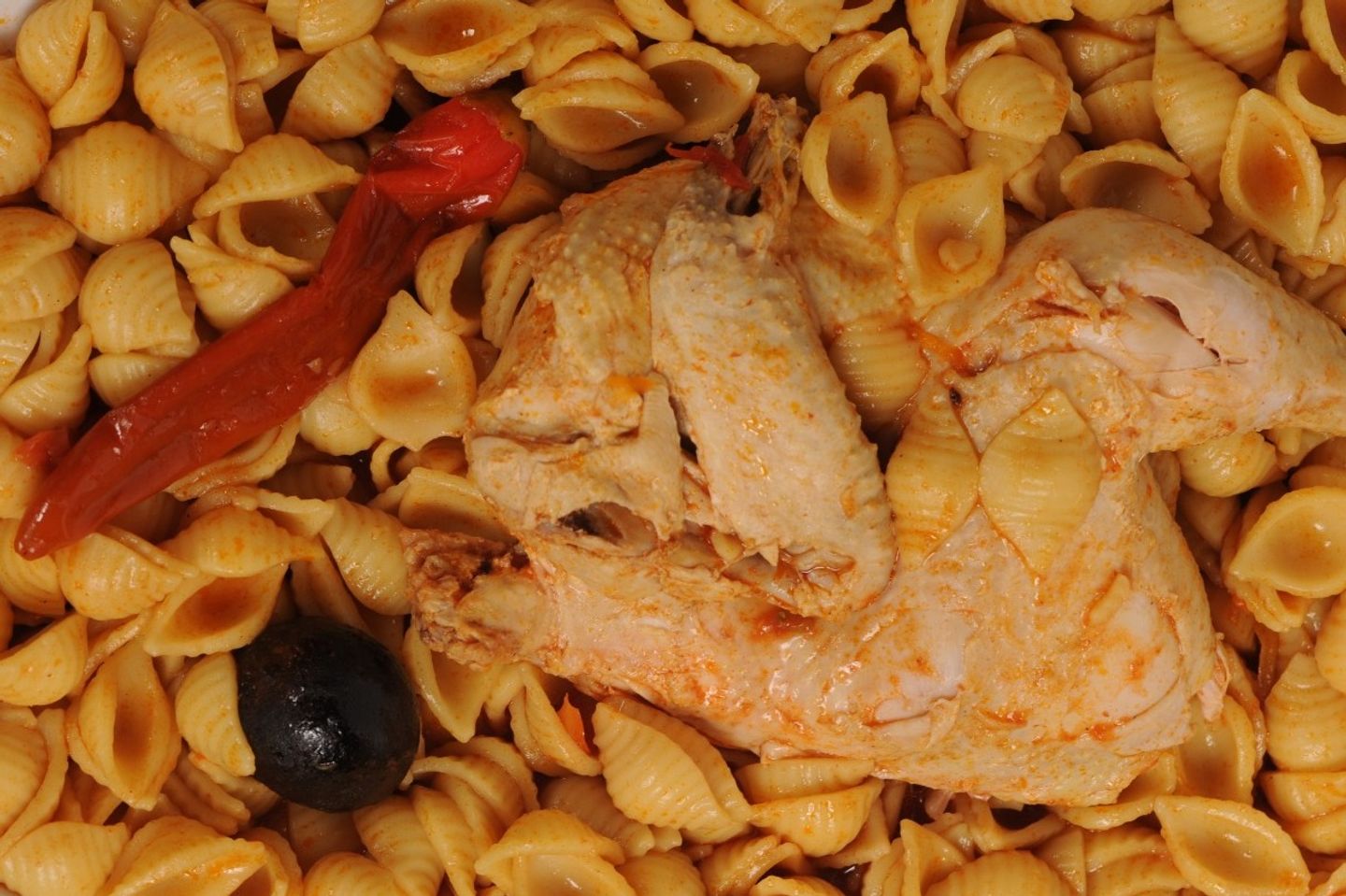 نص حبة مكرونة قواقع