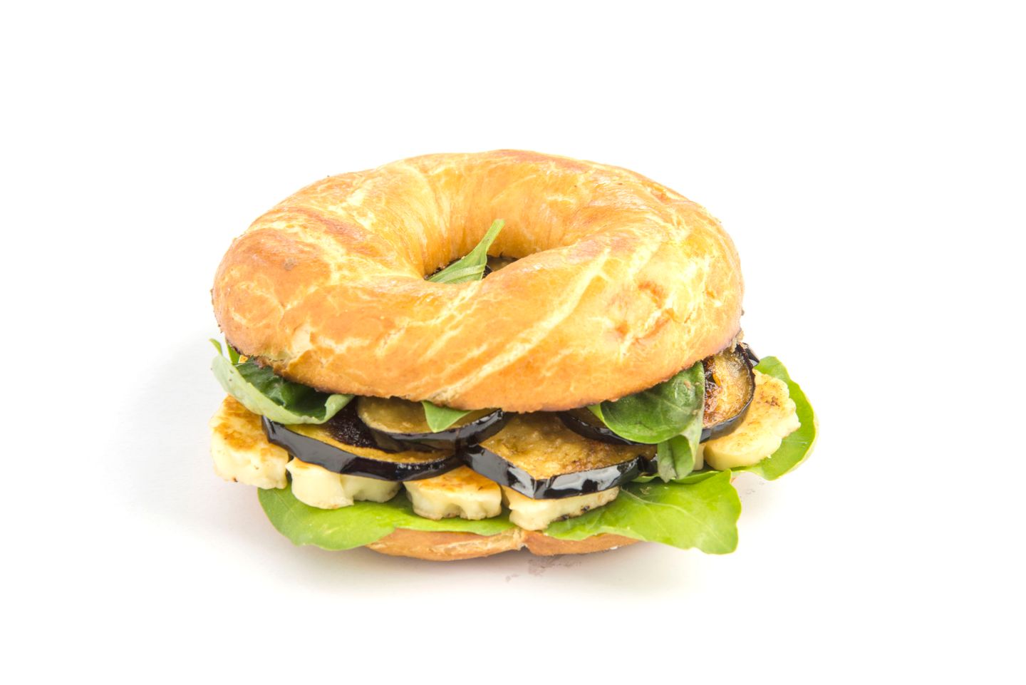 Halloumi Grilled Pesto Bagel