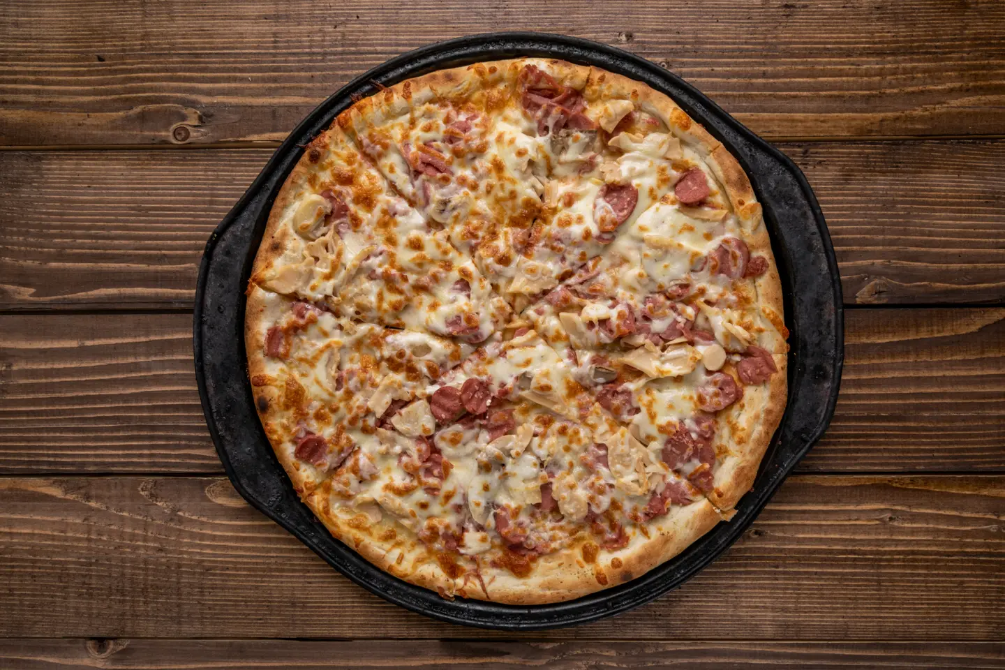 Hot Dog And Mushroom Pizza