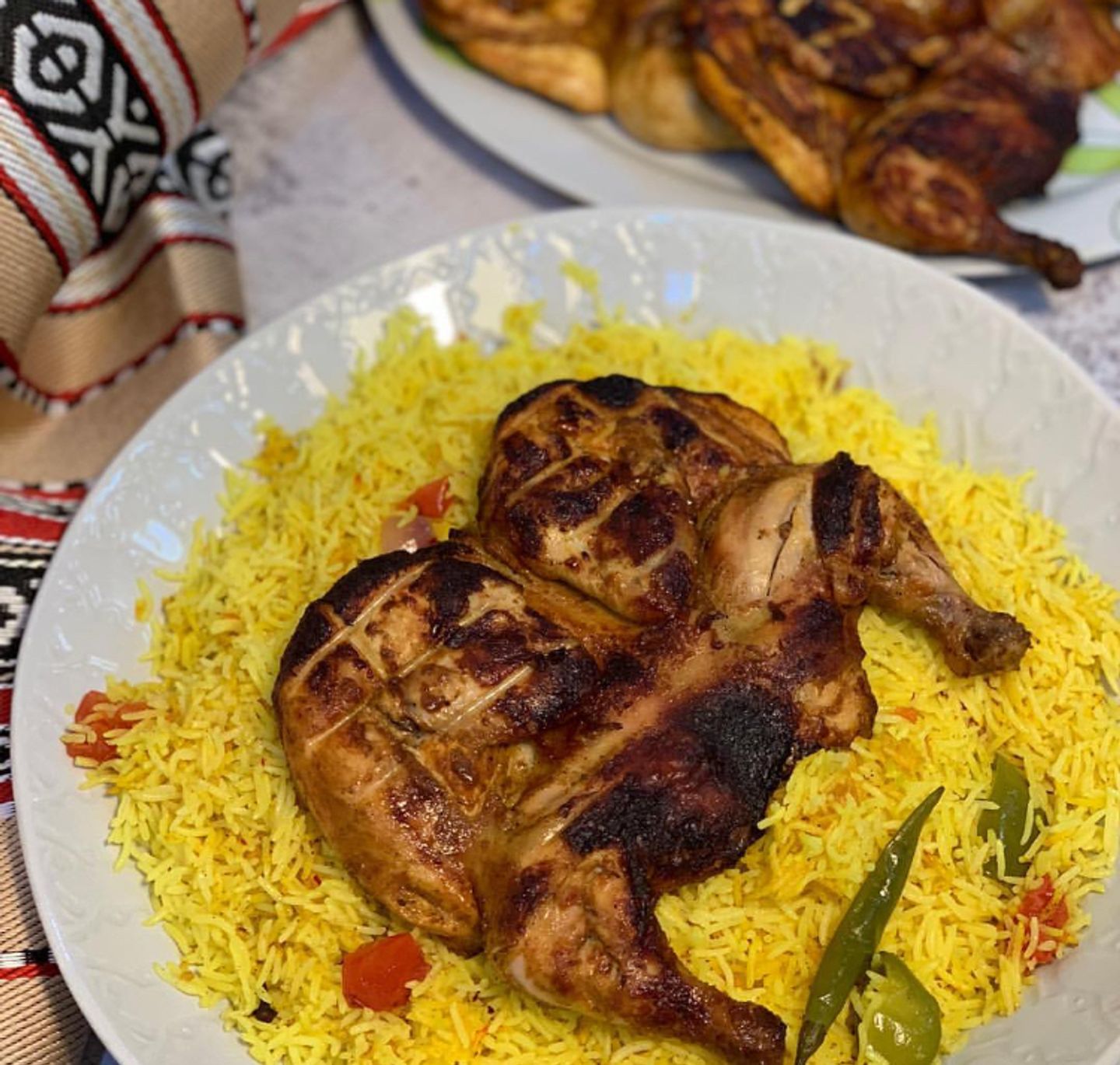 Whole Chicken On Coal With Rice