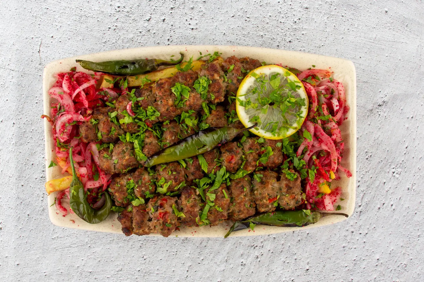 طبق كباب لحم