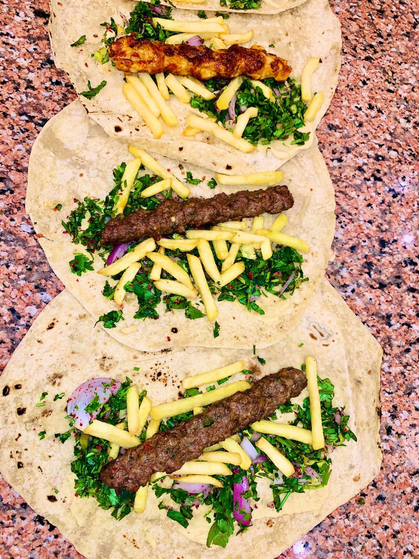 Chicken Kebab Reshmi With Mayonnaise And Garlic Sauce