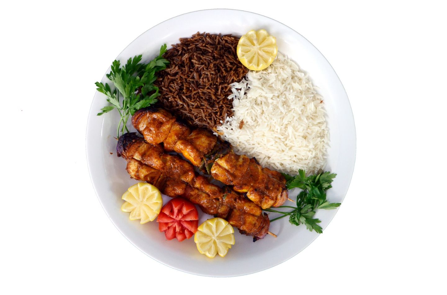 وجبة شيش سمك مشوي