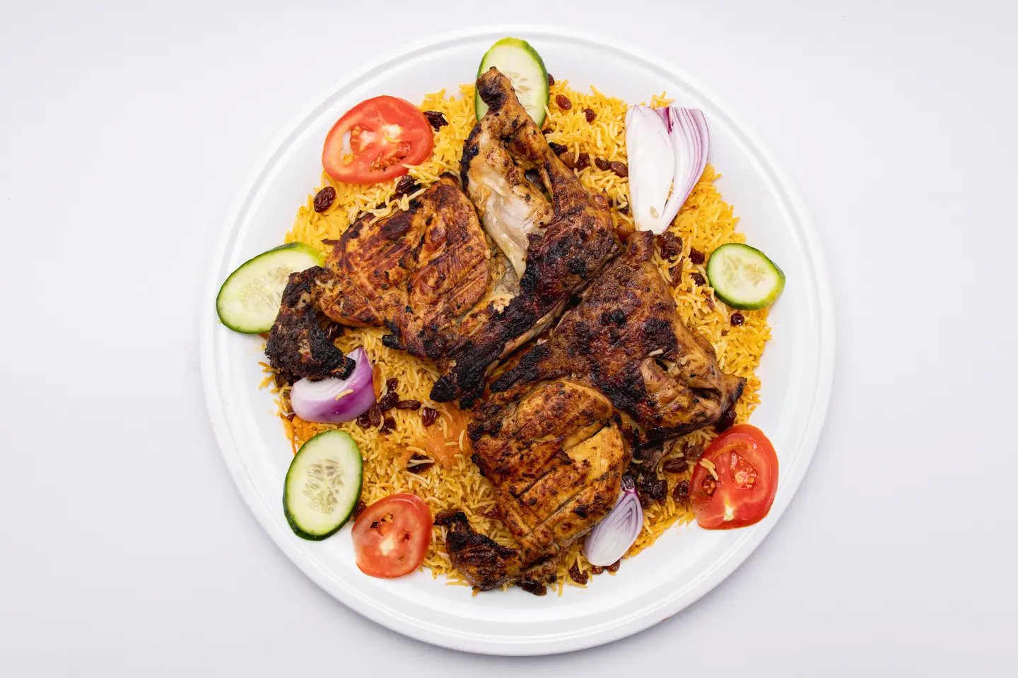 Chicken On Charcoal With Rice