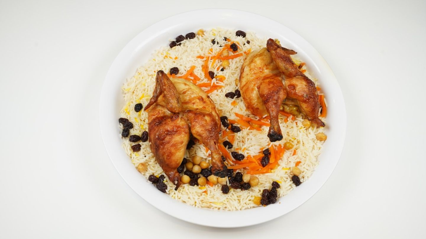 Half A Grilled Chicken With Biryani Rice
