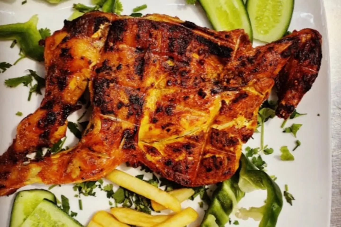 Half Charcoal Chicken With Rice