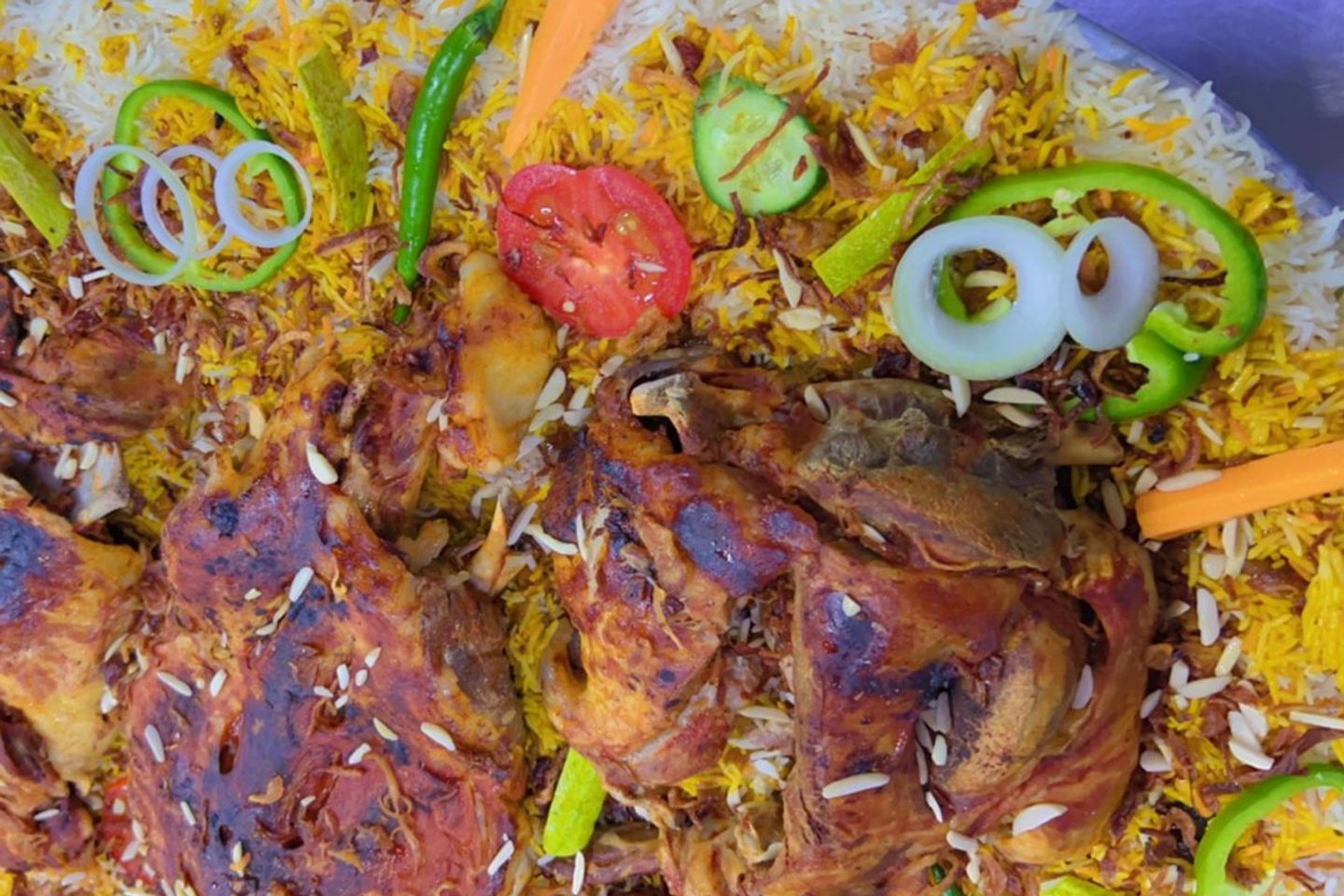 ربع خروف مع رز برياني