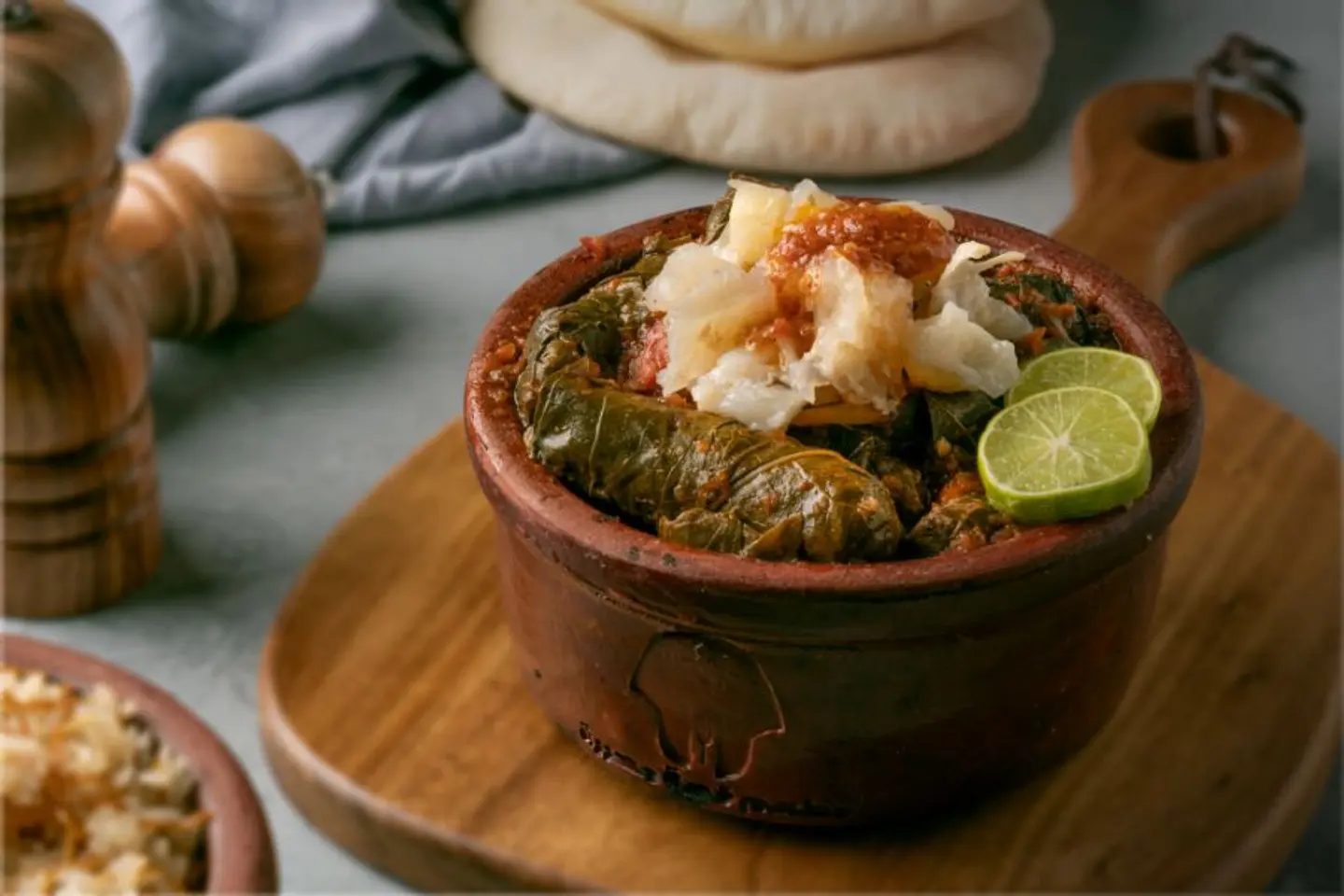 طاجن ورق عنب بالكوارع
