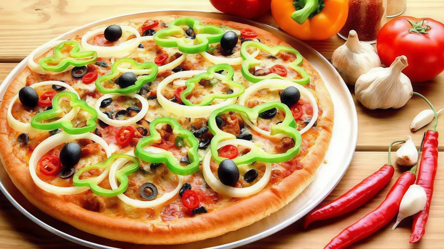Vegetable With Spicy Cheeses Pizza