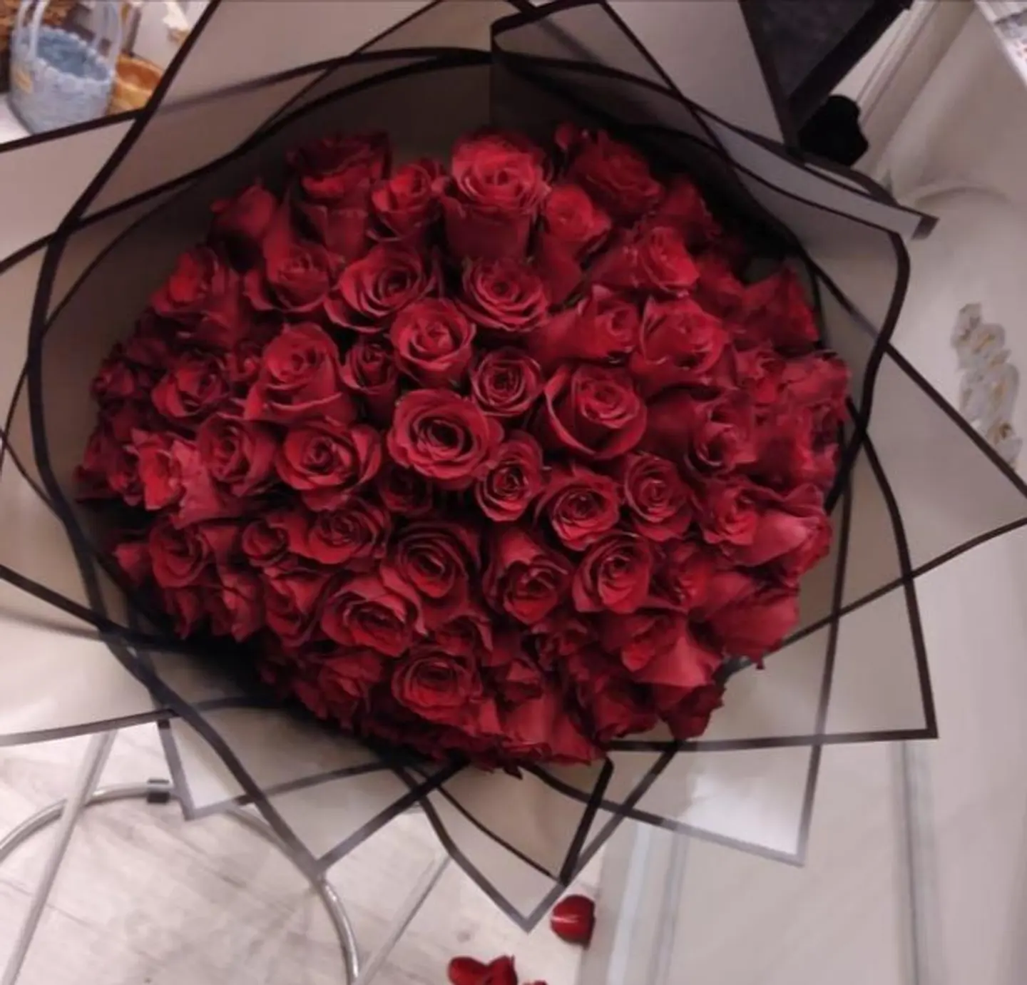 Huge Bouquet With Red Roses