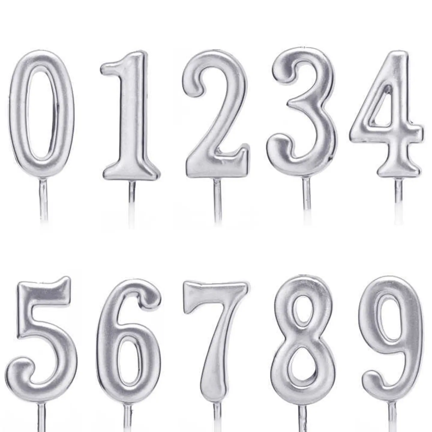 Candles Small Numbers Silver