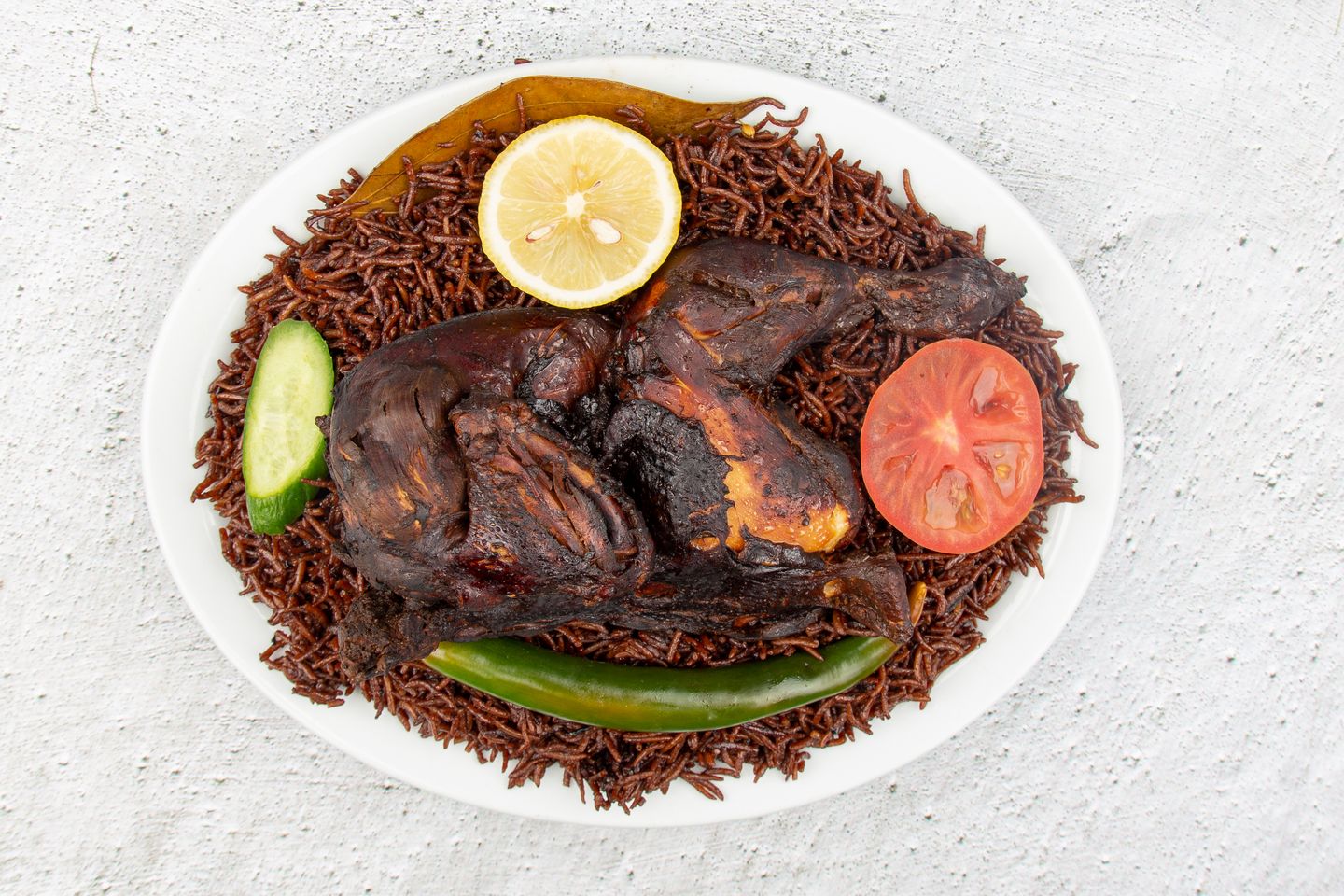 Half A Roasted Chicken With Rice
