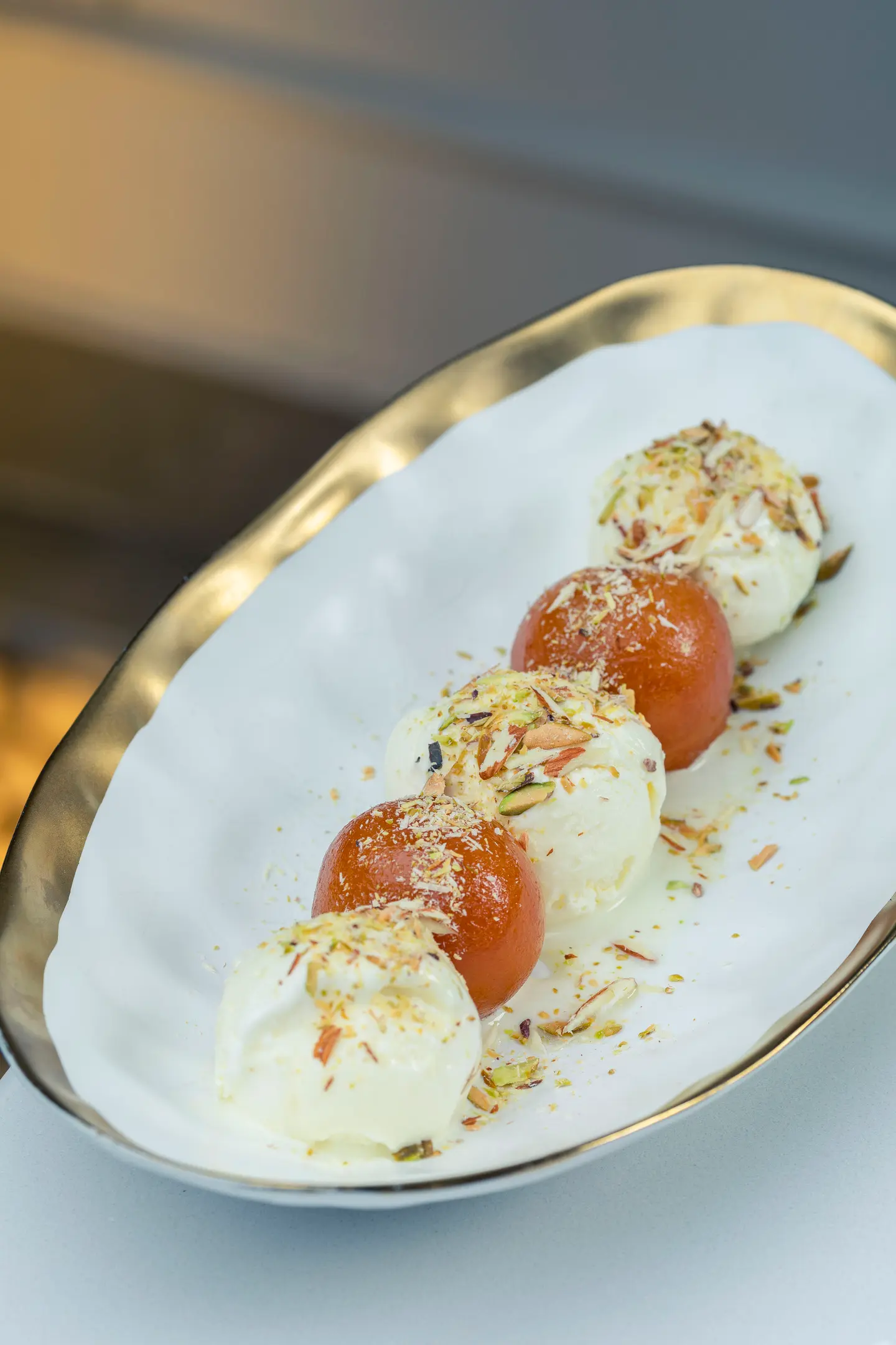 Gulab Jamun With Ice Cream
