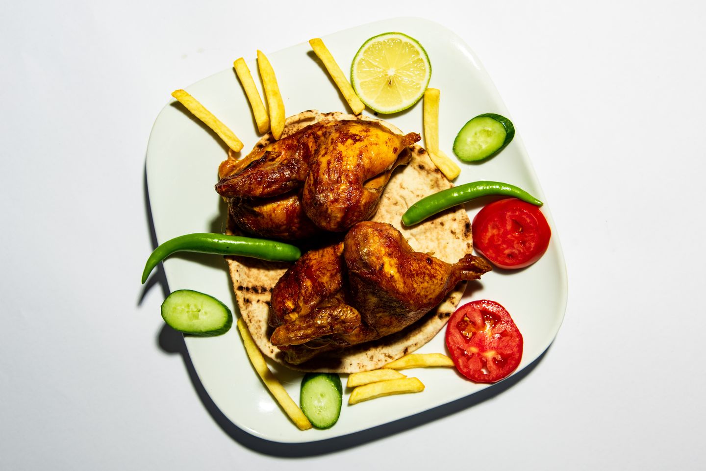 حبة كاملة دجاج مشوي