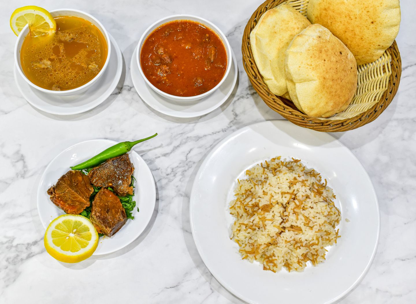 Muhammara Meat With Rice Platter