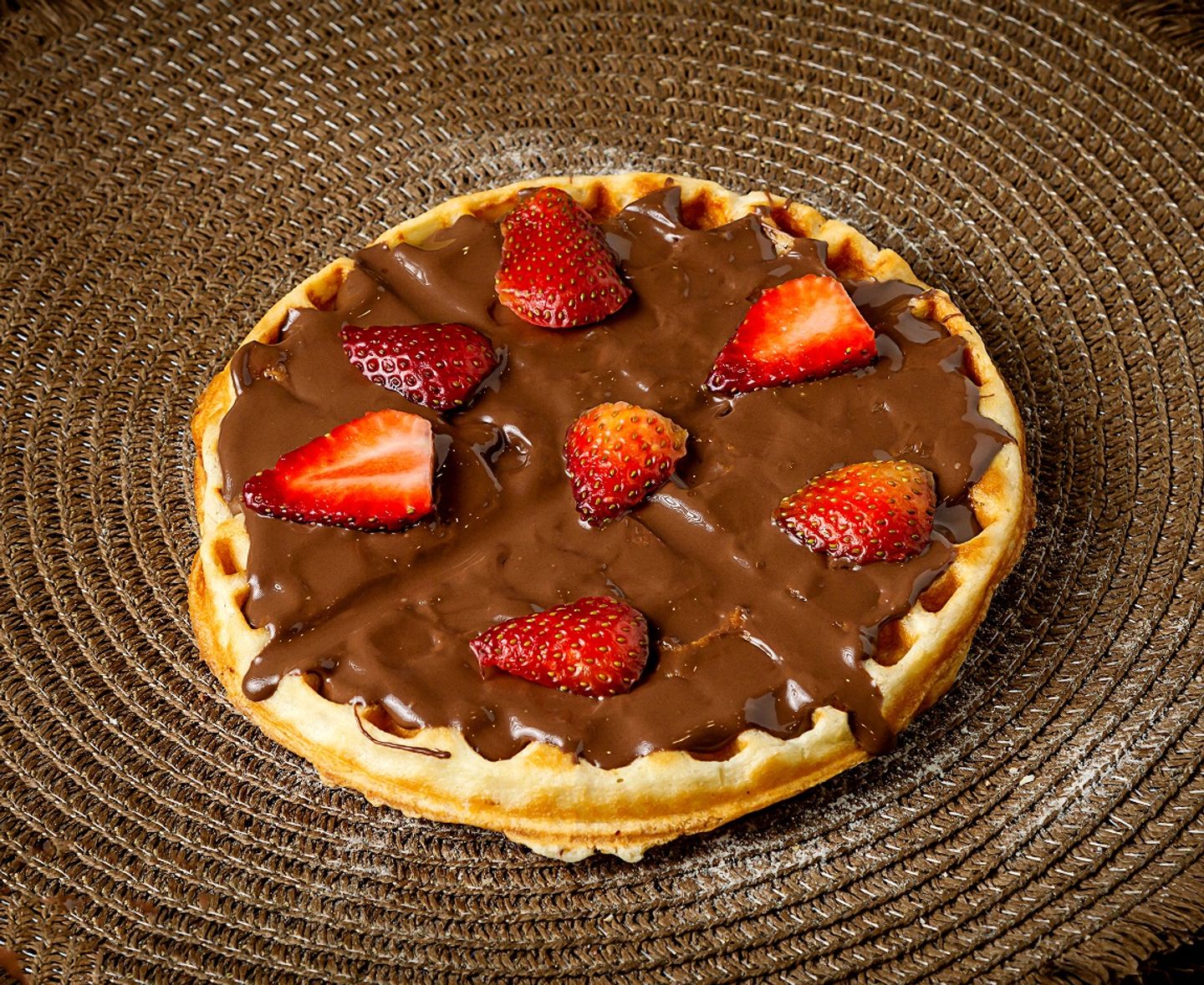 Waffle With Strawberry And Nutella