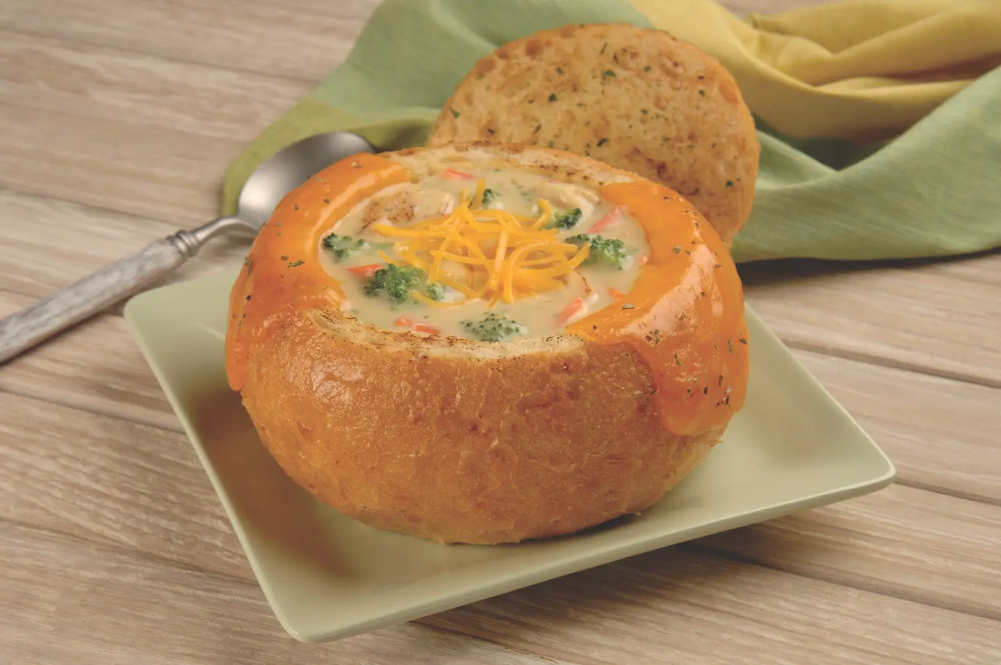 شوربة وعاء الخبز دجاج