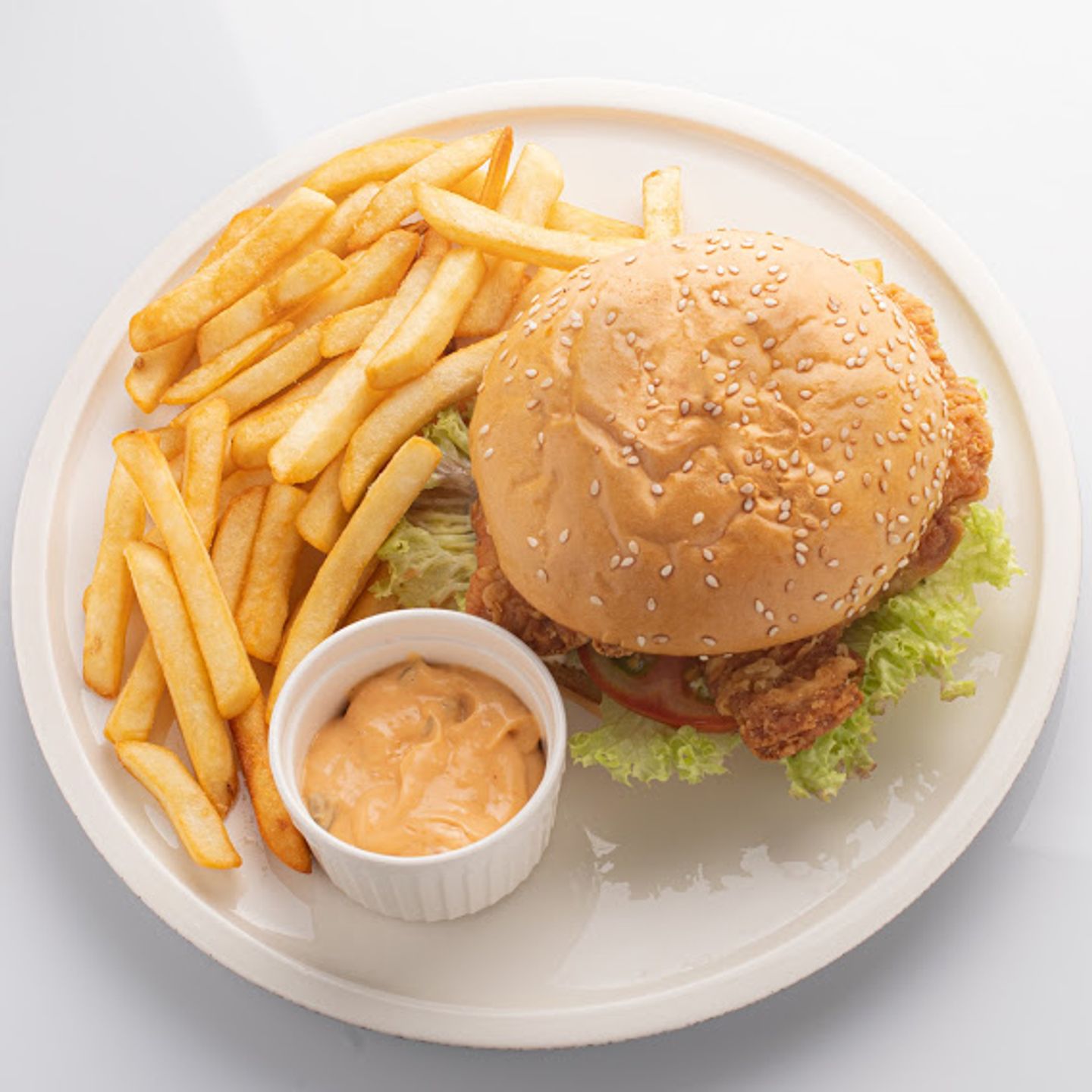 Regular Chicken Burger With Cheese Sauce