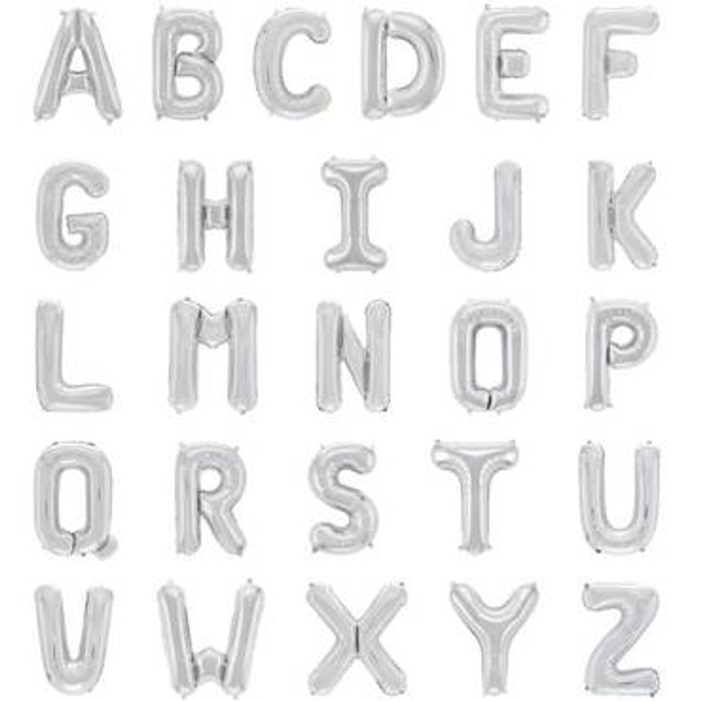 Large Silver Letter Foil Helium Balloon