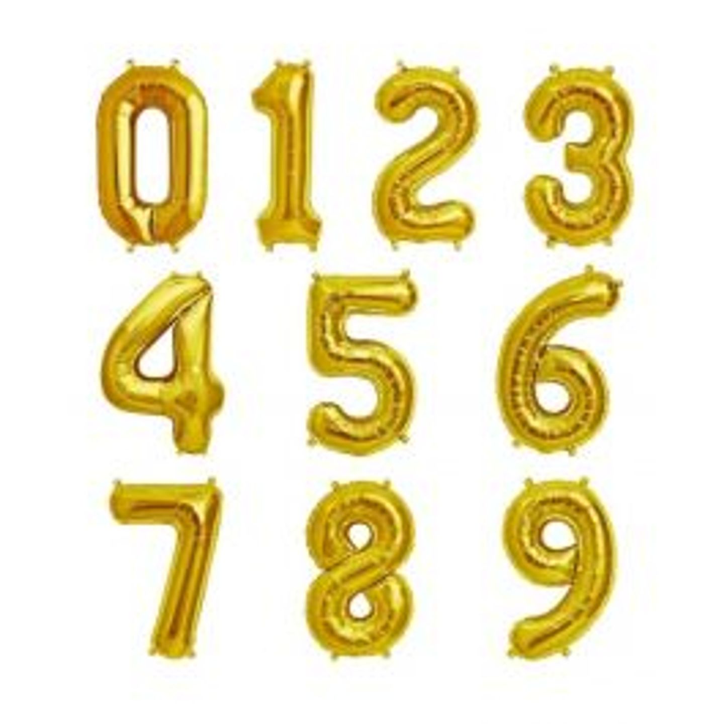 Large Gold Number Foil Helium Balloon
