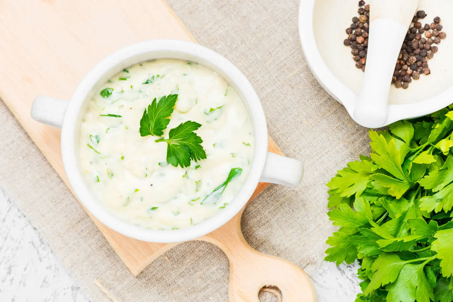 Milk With Parsley And Garlic