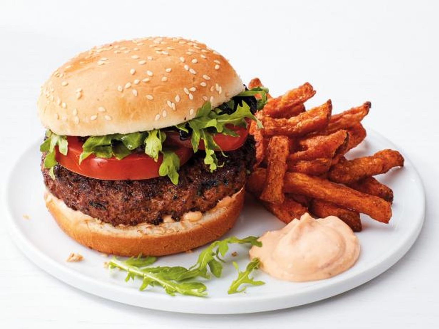 Vegetable Burger With Fries
