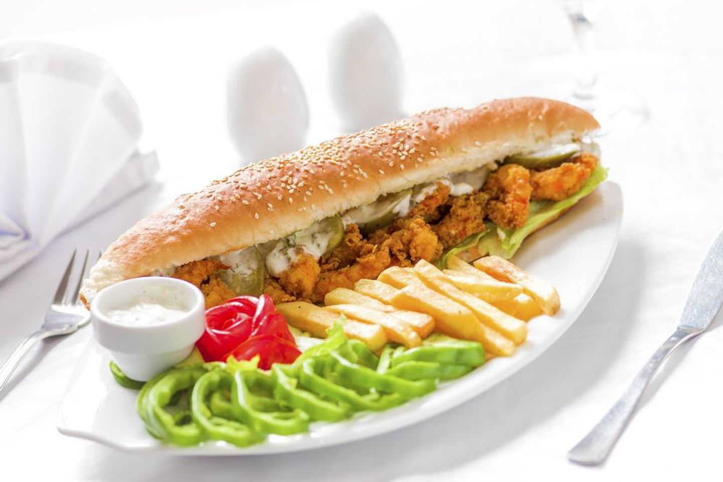 Shrimp Sandwich With Fries