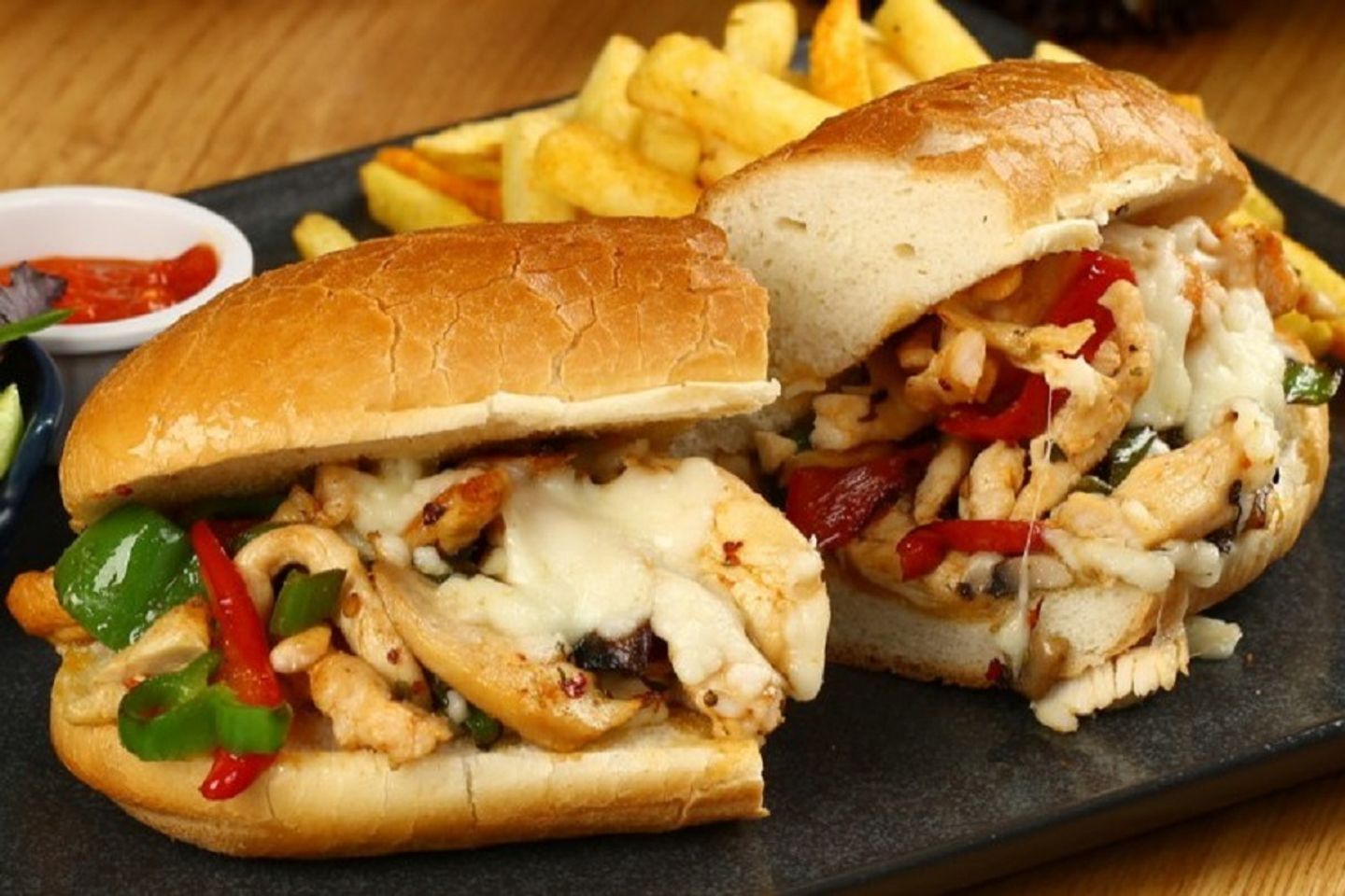 Chicken Sandwich With Potatoes