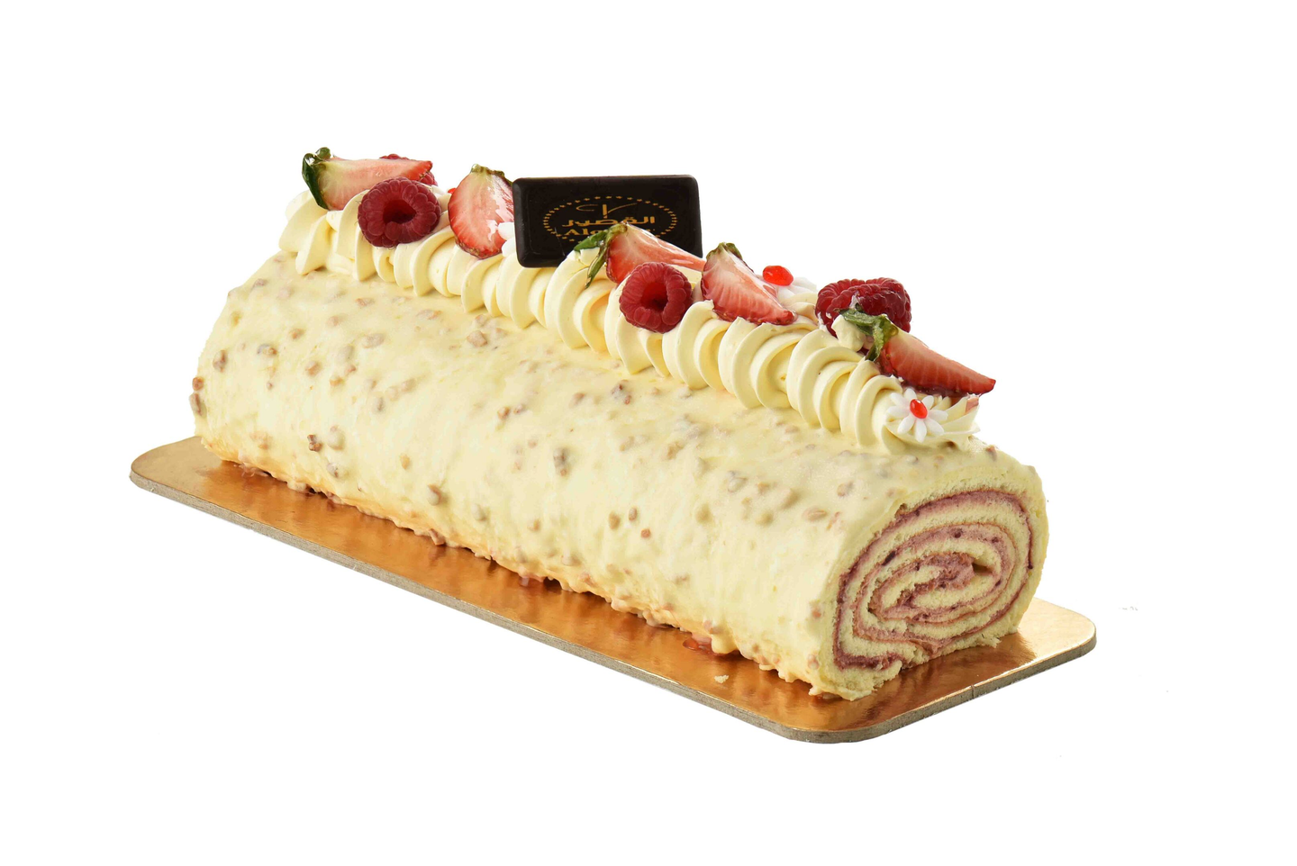 قالب سويسرول فراولة توت كبير