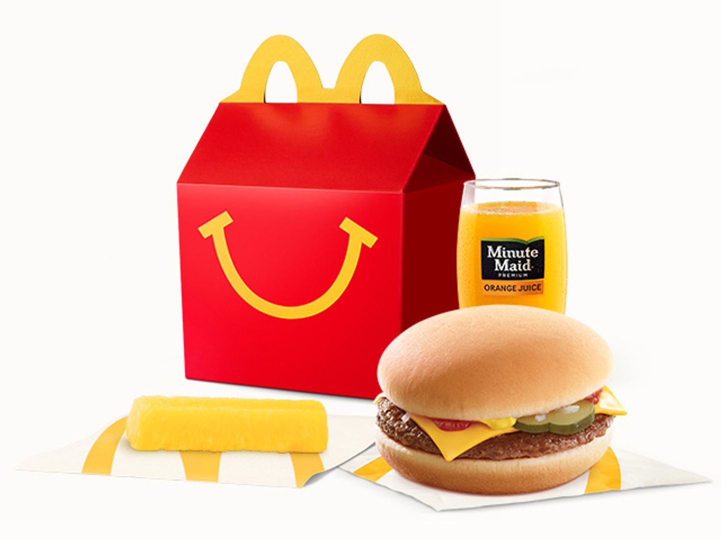 Happy Meal Cheese Burger With Pineapple Stick