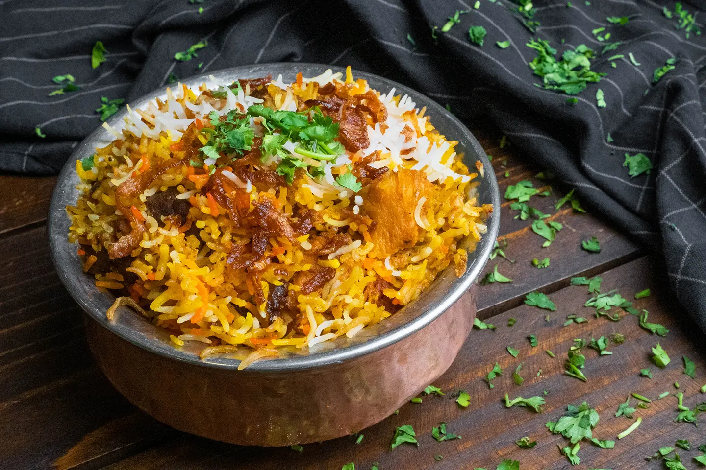 طبق برياني اكتشف الهند الخاص