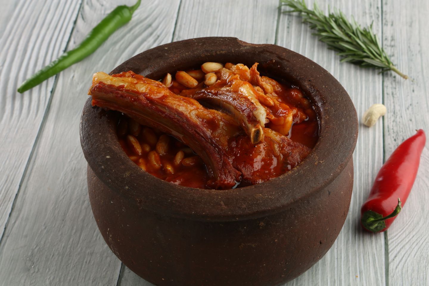 طاجن الخضروات المطهية مع اللحم