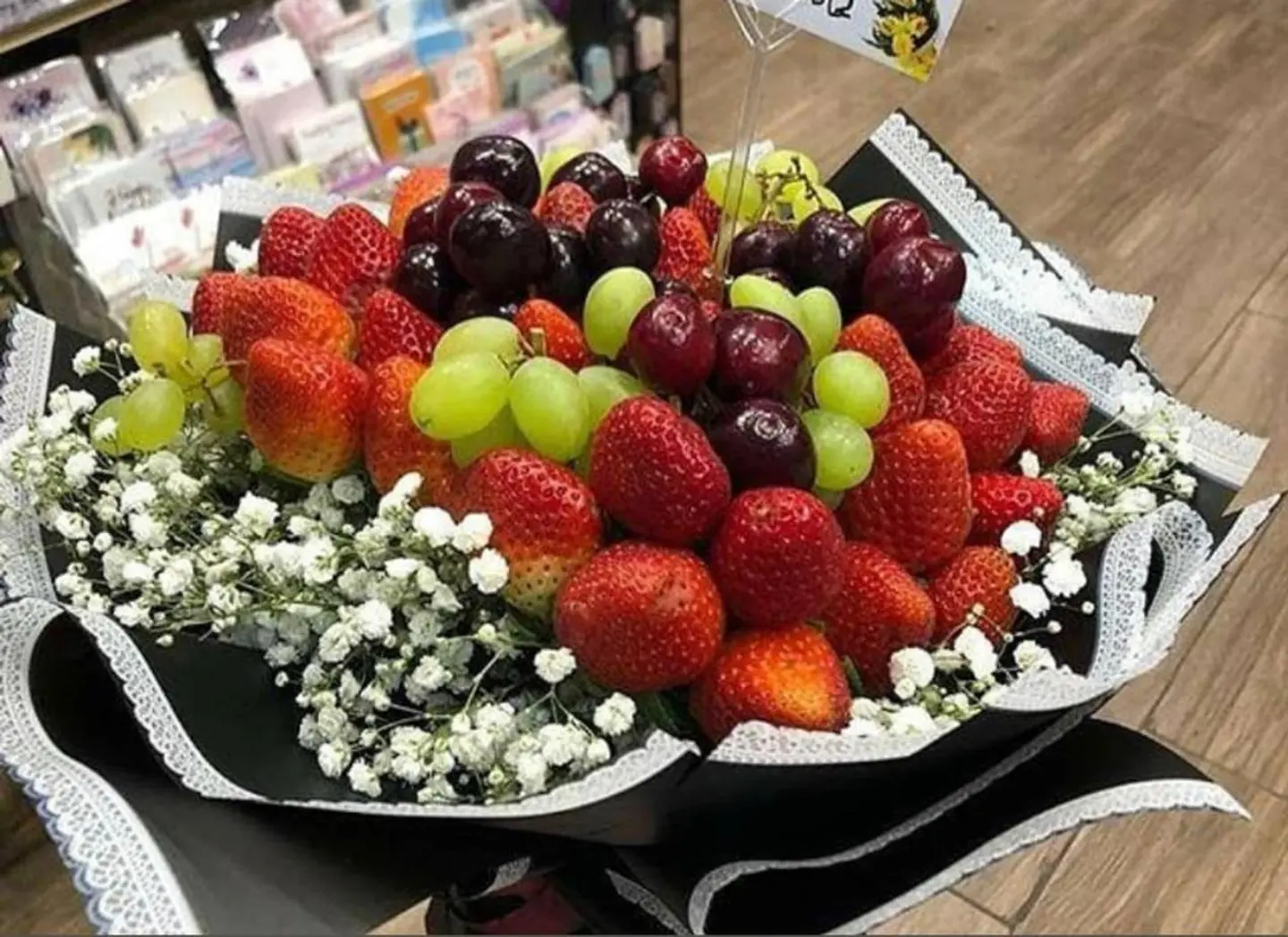 Fruit Bouquet With Gypsophila