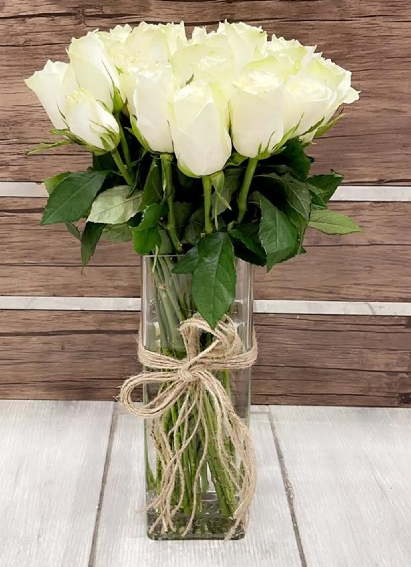 White Jouri Rose Vase