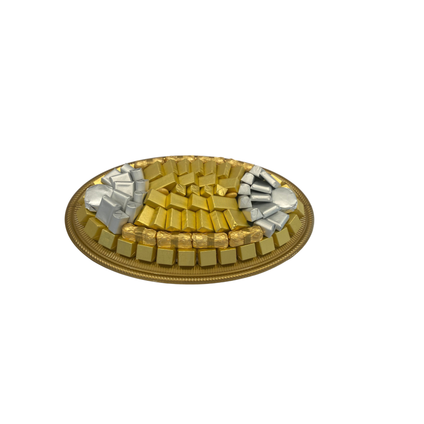Oval Plastic Gold Chocolate Dish