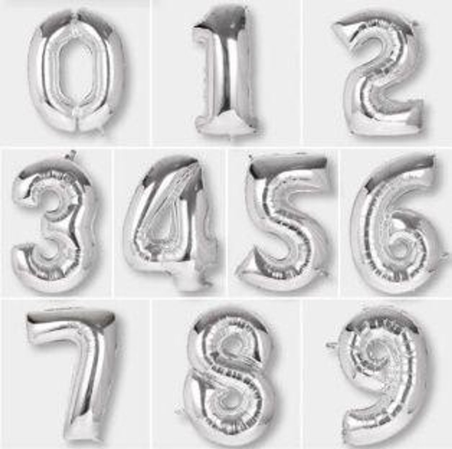 Silver Helium Number Balloon