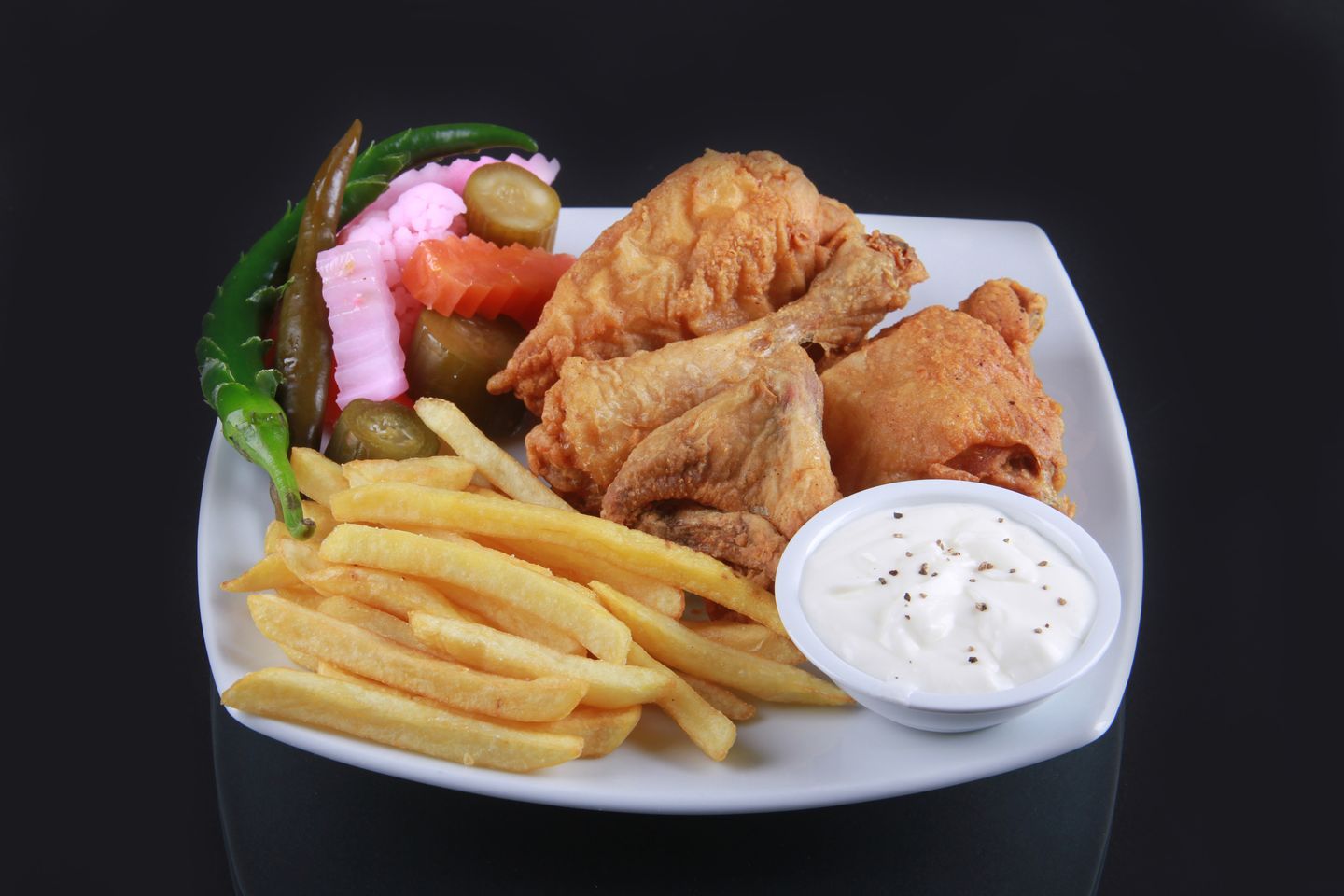 دجاج بروستد (نصف دجاجة)