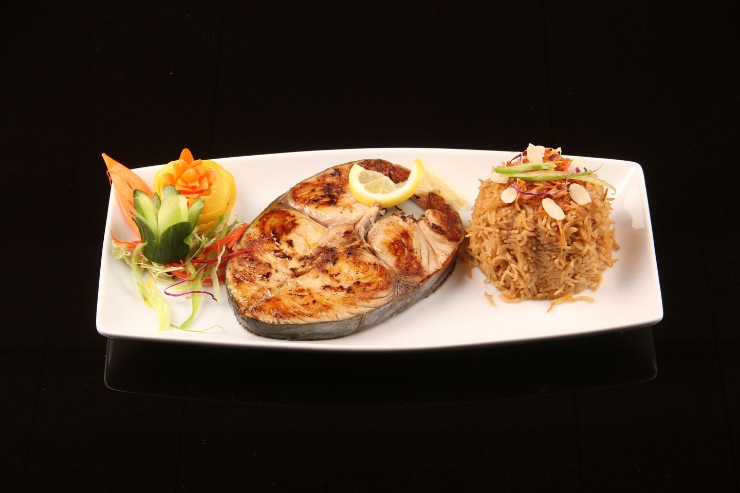 شرائح كنعد مشويه مع الأرز