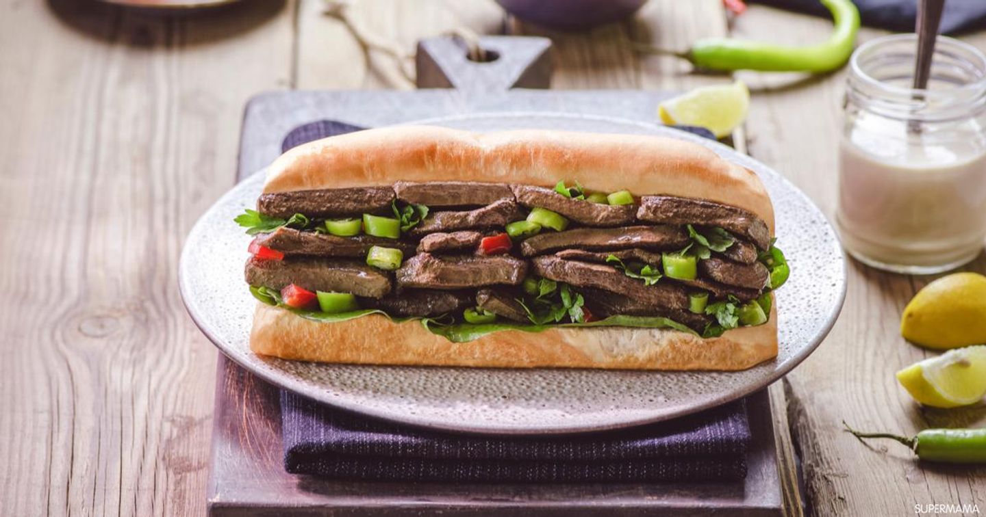 ساندوتش كبدة بالجبن