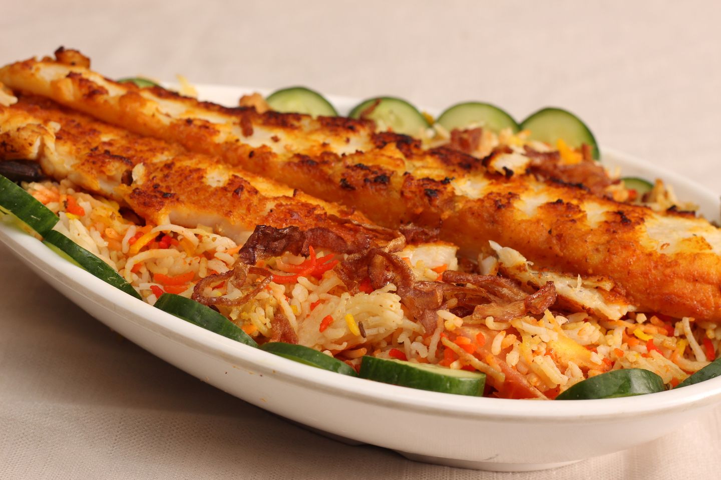 Grilled Fish With Biryani Rice