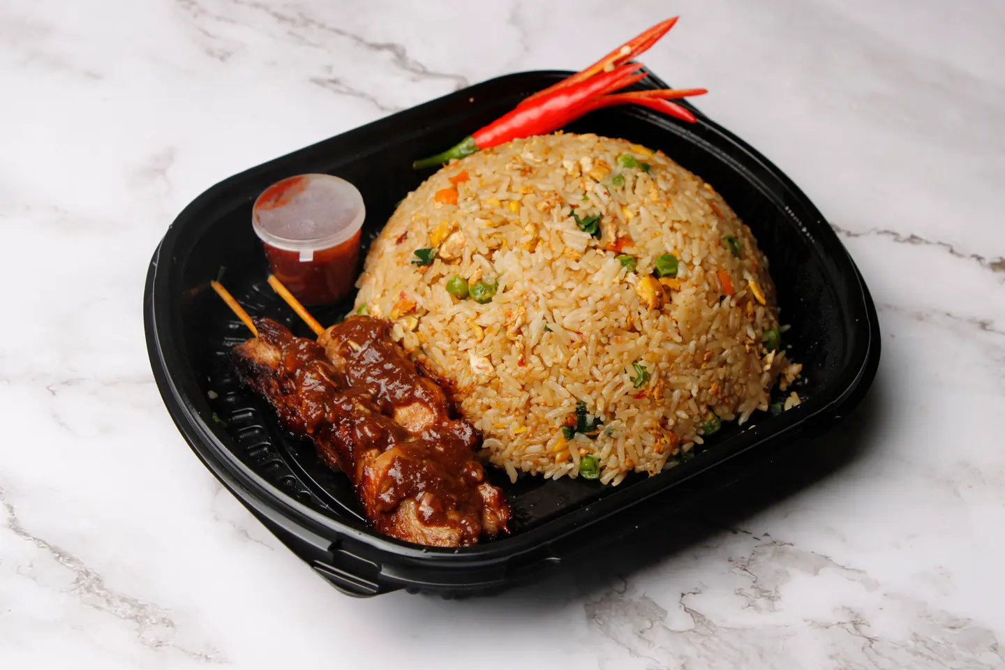 Fried Rice With Chicken Satay