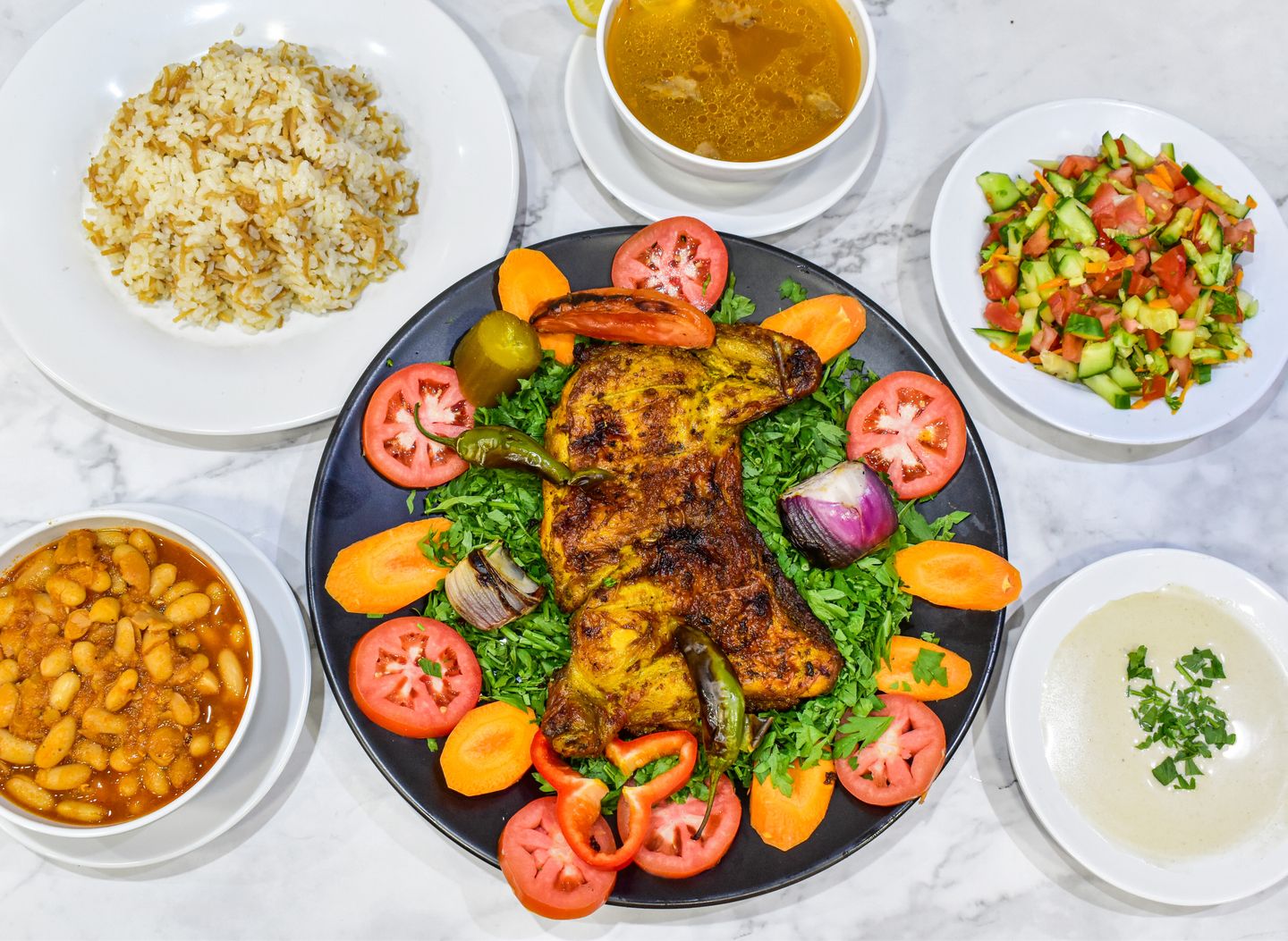 مسحب مع ارز والخضار
