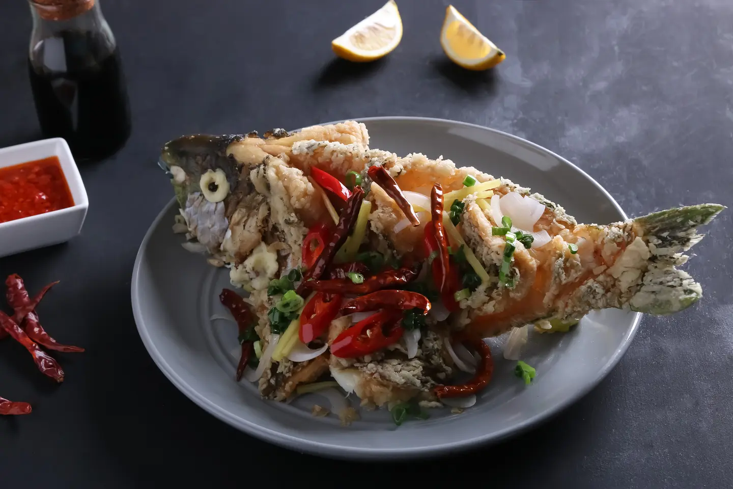 Whole Fried Fish W/ Ginger & Chili