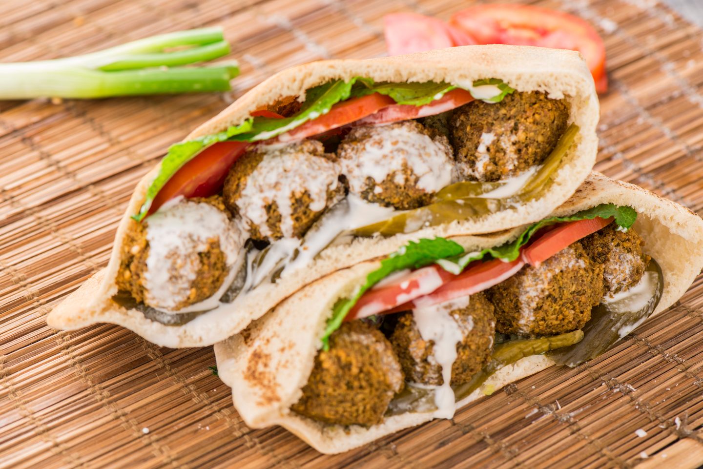 Falafel Sandwich With Arabic Bread