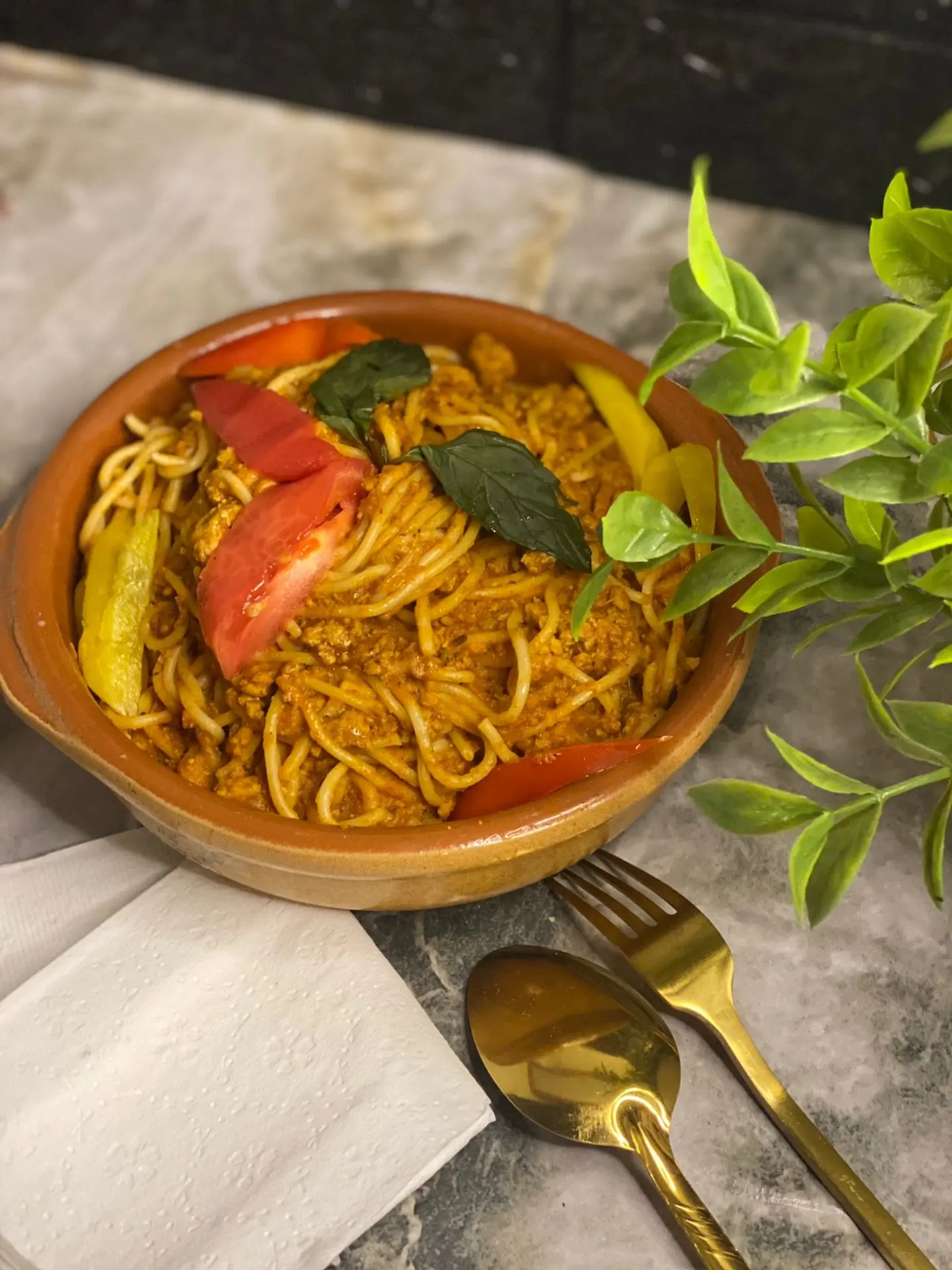 معكرونة إسباجتي دجاج